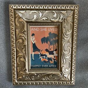 Vintage Art Deco Frame | Silver Wood Picture Frame 9.5x11.5